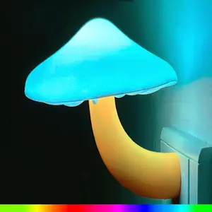 Sensor LED Night Light, Color Changing Mushroom Night Light Plug-in Wall Based Lamp,  for  Adults, Cute Mushroom  Light for Bedroom, Bathroom, Kitchen, Hallway and Stairs