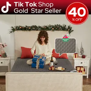 [Valentine’s Day]【BEDLORE】Cooling Waterproof Bamboo Mattress Pad with Fitted Sheet, Small Copper Coin Pattern, Silent & Breathable, Ideal for Bedroom & Home Use