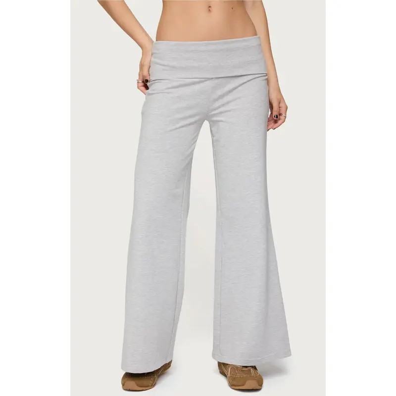 Edikted Women's Petite Wide Leg Fold Over Pants