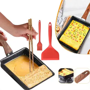 Tamagoyaki Nonstick Rectangular Omelette Pan with Cooking Tools