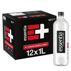Essentia Water 12x1L Pack Ionized Alkaline Water 99.9% Pure with Electrolytes 9.5 pH or Higher Clean Smooth Taste BPA-Free Recyclable Bottles