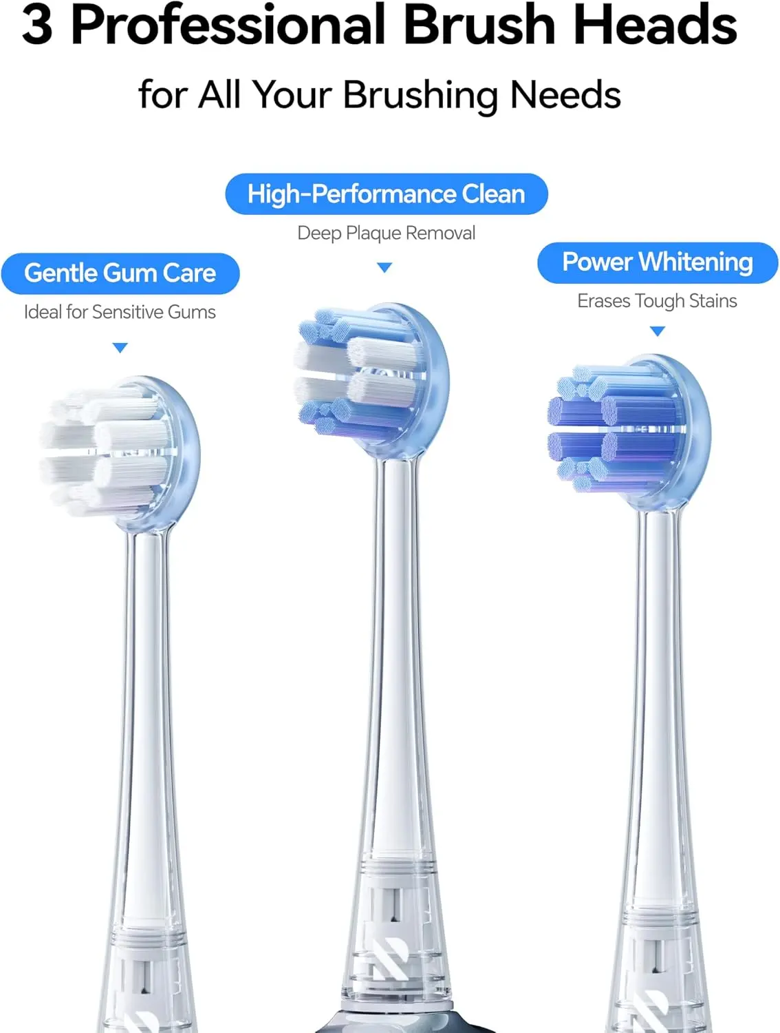 RANVOO AirJet X3/X5 Original Replacement Brush Heads, Upgraded Jet Clean, Complete Oral Care, Anti-Cavity, Enamel, Gum & Orthodontic Care