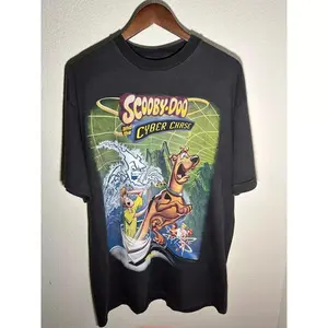 Vintage Scooby Doo Shirt Cartoon Y2K Mens L Crewneck Short Sleeve Big Print