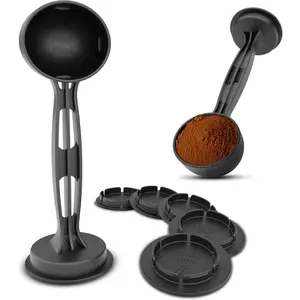 Koffee Zen Universal Espresso Tamper Kit (49-58mm) - 7- Set with Scoop & Drip Tray - Fits DeLonghi, , Gaggia, Mr. Coffee - Dishwasher Safe