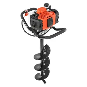 VEVOR Post Hole Digger, 43cc 1250W Auger Post Hole digger, Gas Powered Earth Digger with 8 Earth Auger Drill Bit, 30 inch Long Alloy Steel Auger, for Farmland, Garden and Plant, EPA certification