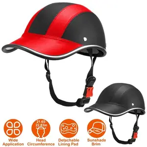 Leather Cycling Helmet Sunshade Adjustable Windproof Hat for Outdoor Riding-3110 Leather Cycling Helmet Sunshade Adjustable Windproof Hat for Outdoor Riding-3110