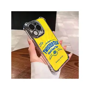 Twisted Tea Beer Lover Energy Drink Collection Tough Electroplated TPU Casing For Iphone 16 15 14 13 12 11 X XS PRO PLUS MAX Four Corners Anti-Fall Transparent Soft Silicone Gift Shockproof Protection Anti-Drop Protective Protector Phone Cases Shell Cover