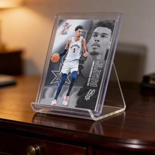 Victor Wembanyama Round 1 Pick 1 Rookie Collectible Sports Trading Card - Hologram Memorabilia, Top-Loading Trading Protector Display Holder