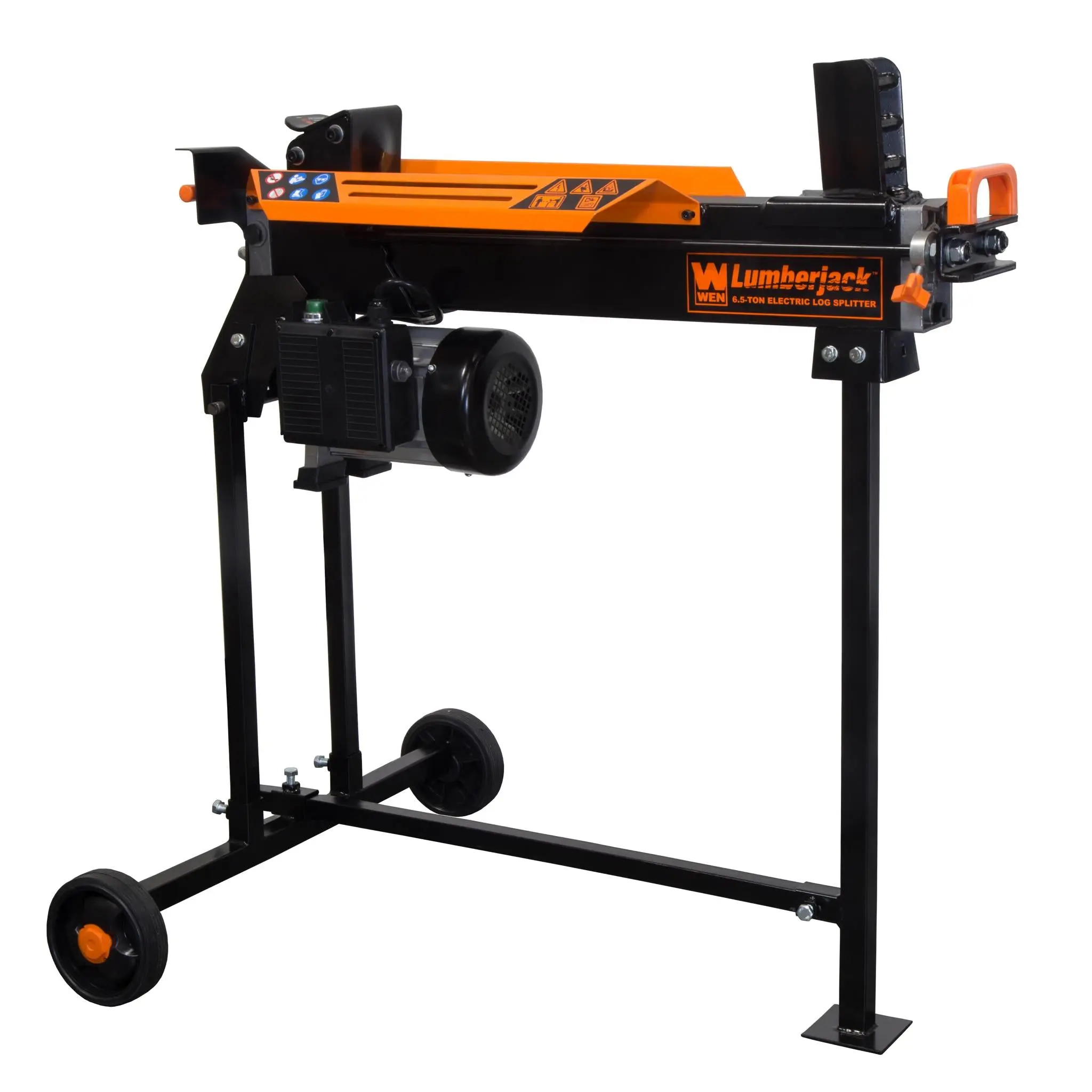 WEN 56208 6.5-Ton Electric Log Splitter with Stand - 15A Motor, 13,000 lbs Pressure, 10" Diameter, 20.5" Length, Easy Transport, Fume-Free, 2-Year Warranty