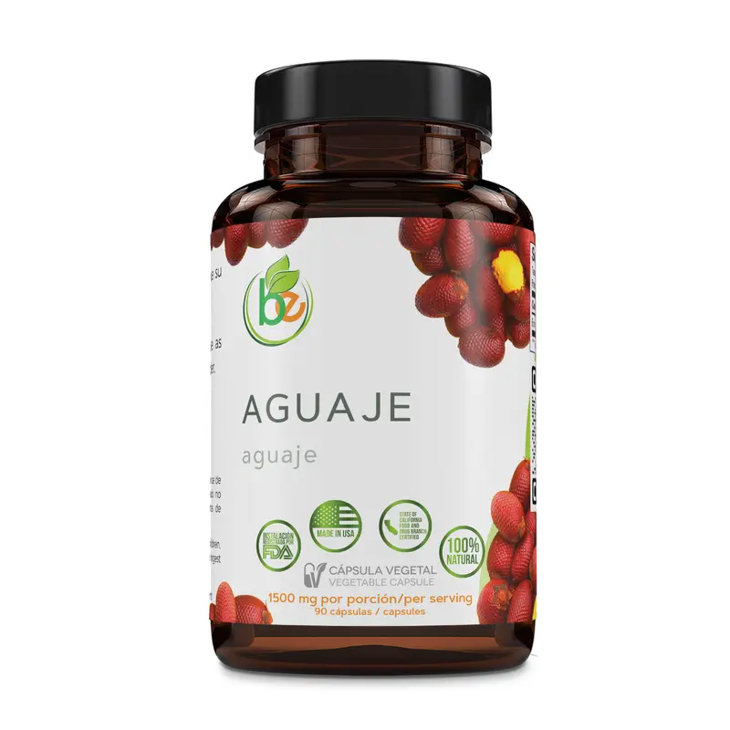Aguaje Capsules – 90 Vegetable Capsules (1500 mg per Serving) – Peruvian Origin – Natural Female Health & Hormone Balance Support – Vegan, Non-GMO, Gluten-Free – 100% Authentic – by BexpertsUSA