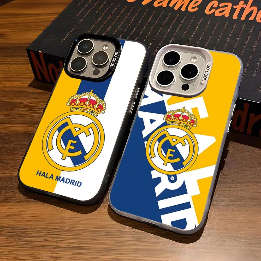 R-RealSE Football Phone Case for IPhone 17 Air 16 15 14 Plus 13 12 11 Pro Max Samsung Galaxy S26 S25 S24 S23 S22 Silver Black Bumper Case