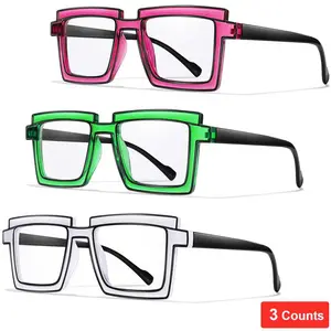 3 PCS Fashion Unisex Reading Glasses, 2D Animation Framed Reader, Lightweight and Stylish, Trending Eyeglasses
