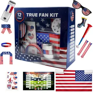 USA World Cup True Fan Kit 12Pcs | Ultimate American Game Day Accessory Set for 2026 World Cup