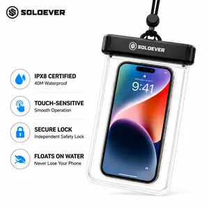 SOLOEVER Waterproof Phone Pouch Case, Touchscreen Dry Pouch, Floating IPX8 Waterproof Phone Case for Travel, Beach, Kayaking & Boating, Swimming, and Outdoor Adventures