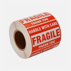 SJPACK 1 Roll 2" x 3" Fragile Stickers Handle with Care Thank You Self-adhesive Mailing Labels 500/Roll US