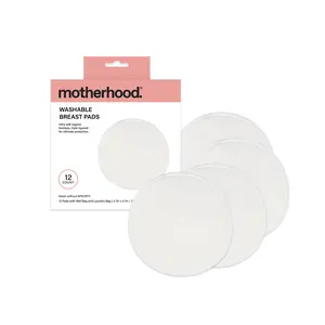 Motherhood Collection Soft Bamboo Nursing Pads – Reusable, Leak-Proof Breast Pads for All-Day Comfort (12 Pack)