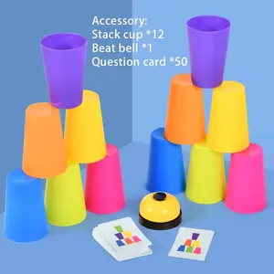 Stacking Game Set for Kids & Adults, Educational Brain Teaser Toy, Interactive Family Fun, Color Recognition & Focus Training