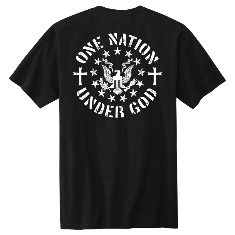 One Nation Under God Unisex T- Shirt l DEFEND LIBERTY APPAREL l USA MADE l Cotton Classic Fit - Menswear Top Apparel Man Tshirt Casual Crewneck