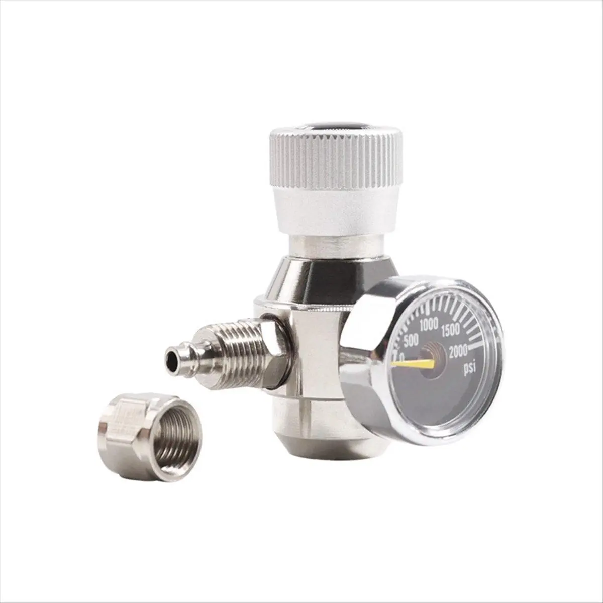Aquarium CO2 Regulator 2000psi Pressure Gauge for 6mm Suction Tube 3/8-24UNF