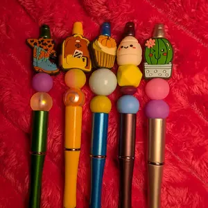 Jeremiah's Colorful Fun Creations Beaded Pens with Unique Designs and Vibrant Colors for Creative Writing