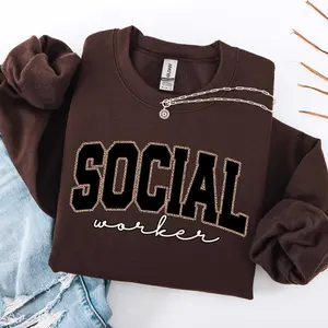 Leopard Social Worker  Short Sleeved T-SHIRT / Sweatshirt : Counselor, Therapist Gift, MSW Graduation