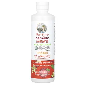 MaryRuth's Organic Men's Multivitamin Liposomal, Vanilla Peach, 15.22 fl oz (450 ml)