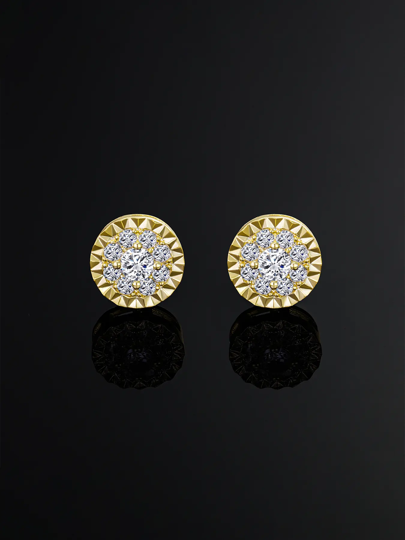 ICED CHICS Round hip-hop stud set, street casual style, suitable for both men and women, gift, date party, street dance, Circular Stud Earrings, Stud Earrings Jewelry, Circle Shape Earrings