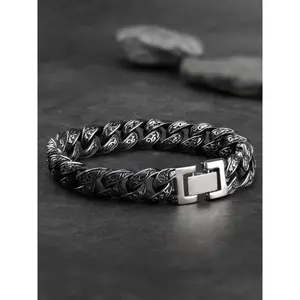 Men's Punk Hip Hop Zinc Alloy Chain Bracelet | Thick Cuban Link Chain Fashion Jewelry