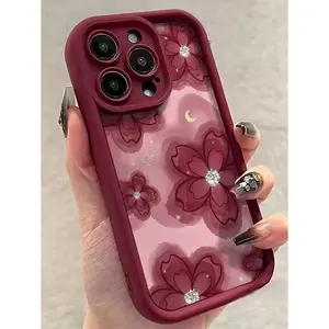 1pc Deep Blue Floral Creative Pattern Matte Finish Phone Case, Suitable For IPhone17/IPhone17 Air/IPhone17 Pro/IPhone17 Pro Max/16 Pro Max/15 Pro Max/14 Pro Max/13 Pro Max/12 Pro Max/11 Pro Max, Great Gift For Friends, Family, Boyfriend, Girlfriend