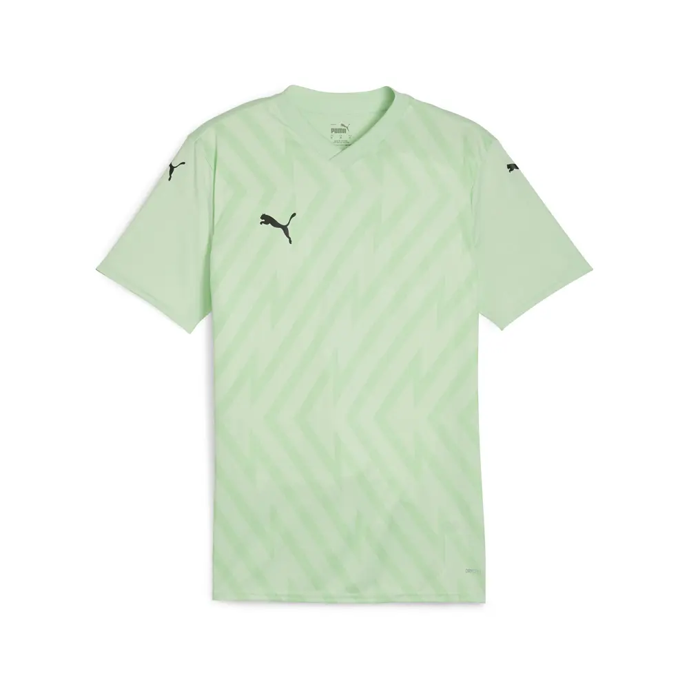PUMA Mens Teamglory V-Neck Short Sleeve Jersey Casual - Green
