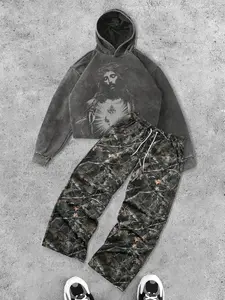 Two-Piece Set Men's Camo Print Sweatshirt & Sweatpants Set, Regular Fit Casual Long Sleeve Pullover & Jogger Pants, Men's Two-piece Outfits for Daily Wear