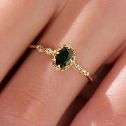 Oval Shaped Rhinestones Decor Ring for Women, Fashion Jewelry for Party, Daily Decor, Trendy All-match & Exquisite Jewelry for Birthday Gift, Elegant Rhinestone Ring, Rhinestone Decorated Ring, Jewelry Rings