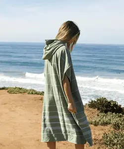 Sand Cloud | Classic Stripe Hooded Poncho - Hedge Green