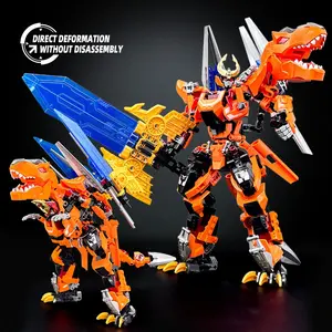 Dual Form T-Rex Dinosaur Mecha Building Set, No Disassembly Transformable Robot to Tyrannosaurus Rex Model, Heavy Armor Power Mech Figure, Large Collectible Construction Kit for Adults, Sci-Fi Desk Display Decor and Creative Gift