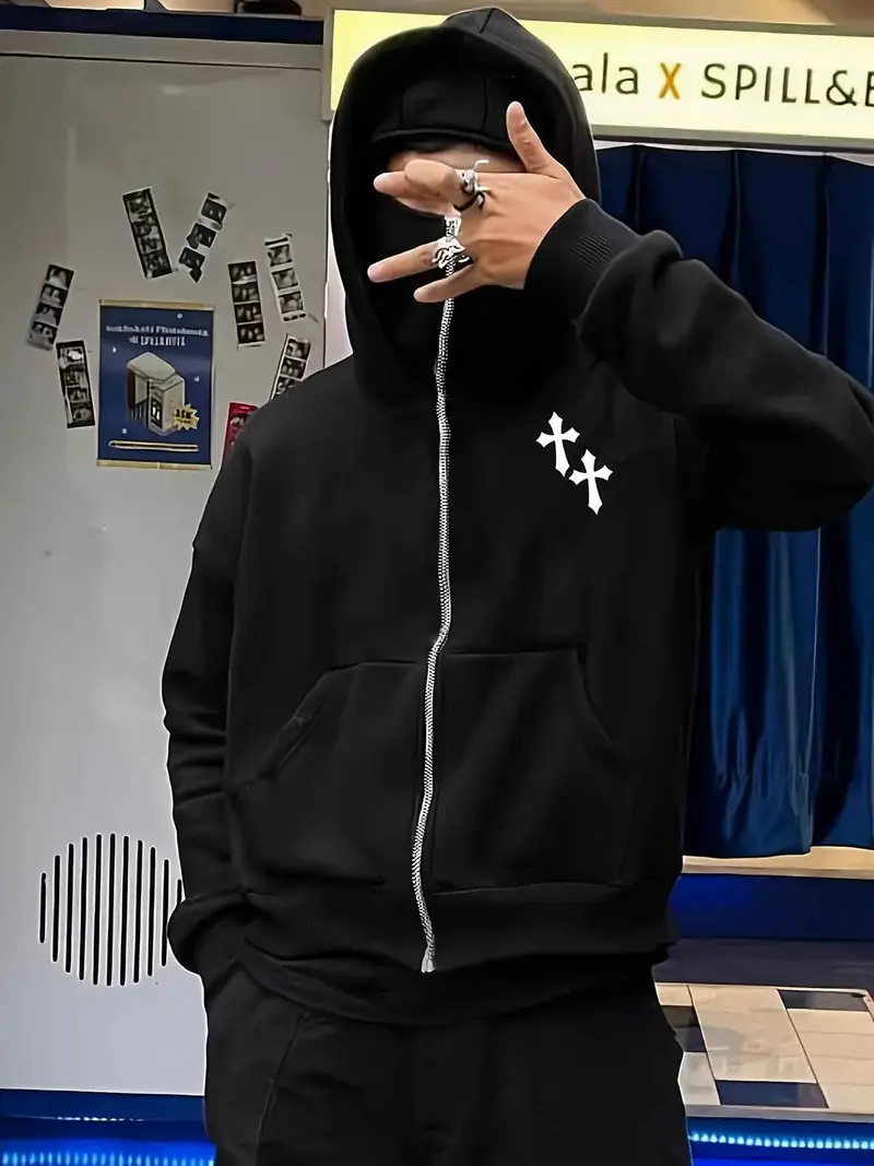 cross zip hoodie - TikTok Shop