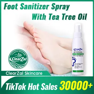 ClearZal Tea Tree Oil Foot Spray for Odor Relief & Hygiene - Quick Drying Feet & Shoe Deodorizer, Infused with Aloe Vera, 4oz Travel-Friendly Mist