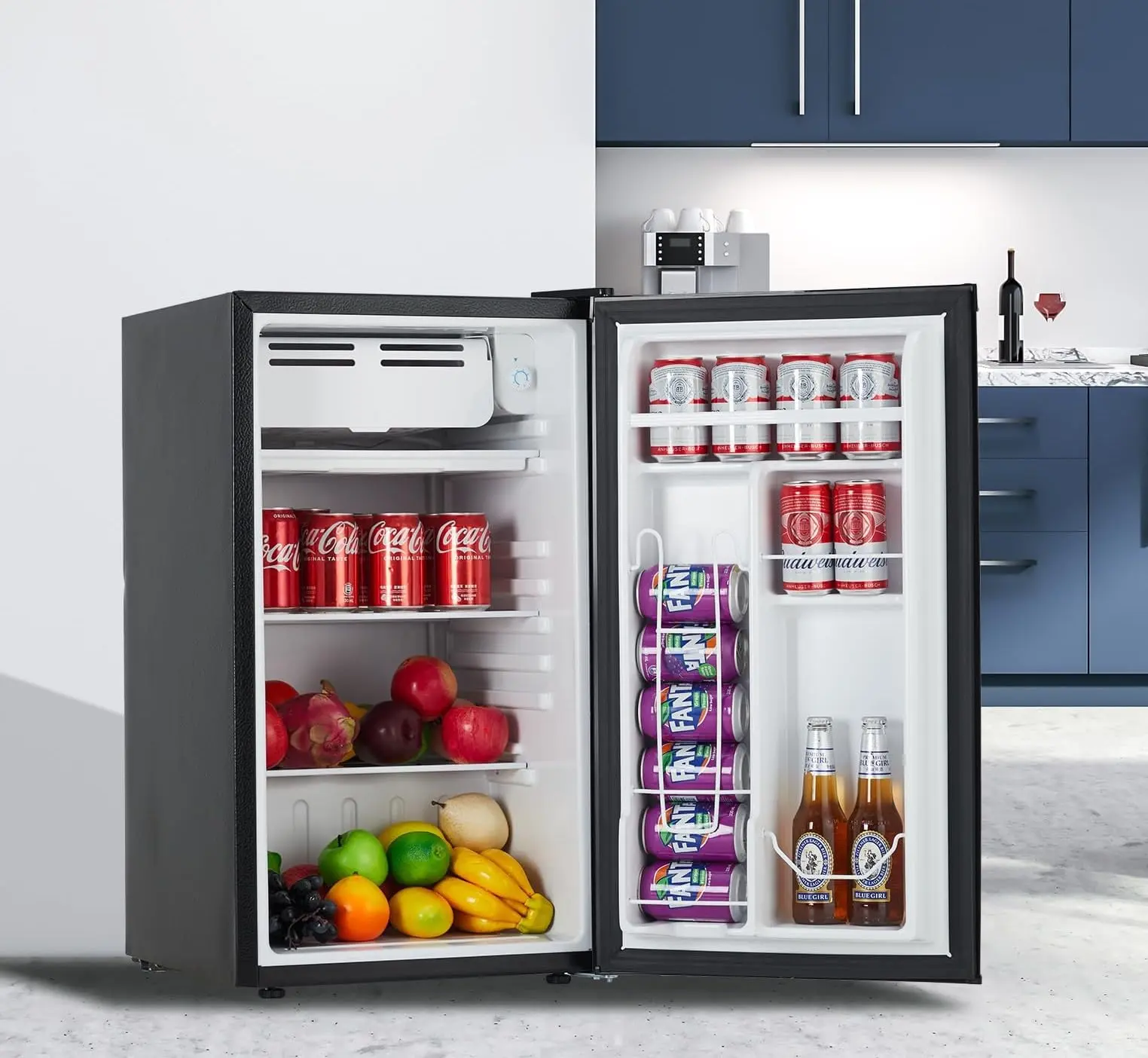 Garvee 3.2 Cu. Ft. Compact Refrigerator | Single Door Mini Fridge with Energy-Efficient & Quiet Operation | for Dorm, Office, Bedroom, Kitchen, Bar Use​ with Adjustable Shelves