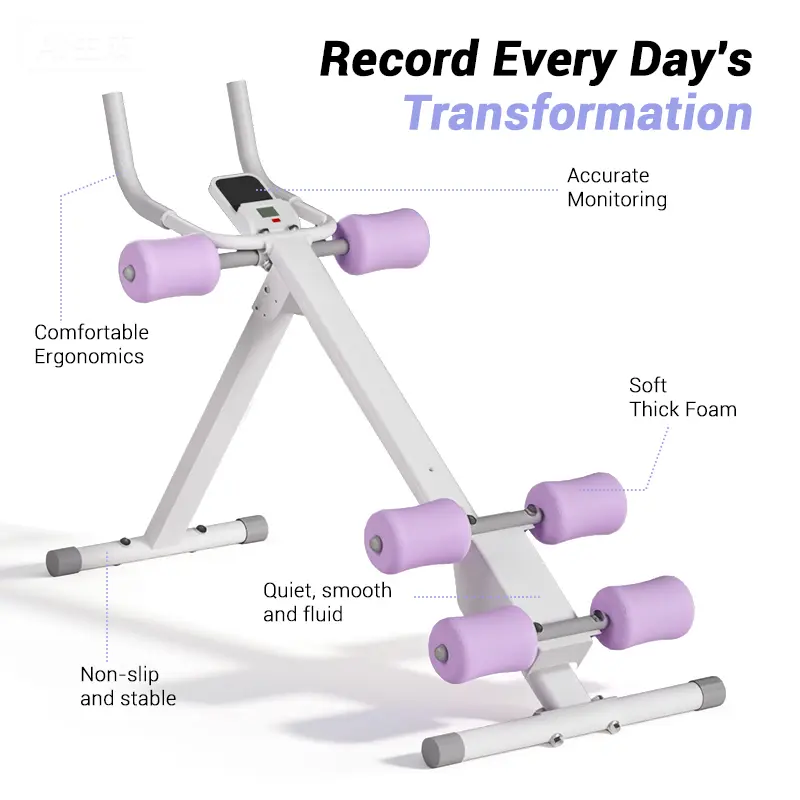 UMAY Ab Workout Machine, Adjustable Ab Trainer for Abs Workout at Home Gym, Foldable, Knee Protection, Abdominal Trainer for Stomach Workout