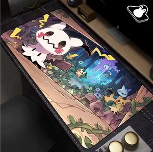 PKM Cute Mimikyu Mouse Pad Cozy Gaming Desk Mat Anime Setup Mat Mousepad Playmat Anime