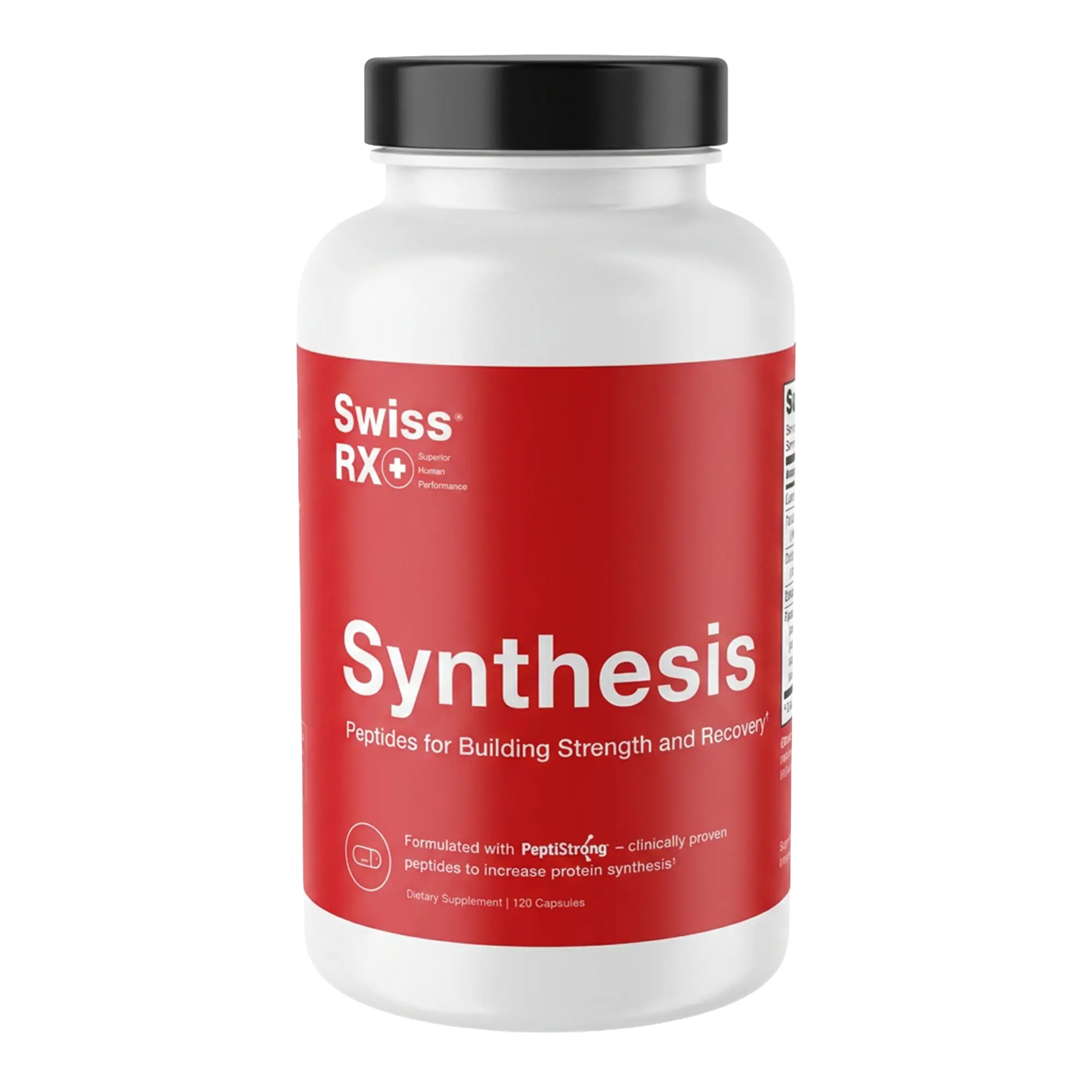 SwissRX Synthesis Peptides for Building Strength & Recovery with PeptiStrong Clinically Proven Sports Legal Supplement 120 Capsules