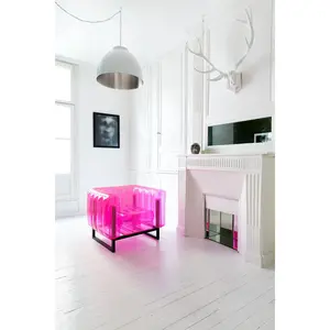 Crystal Pink Aluminum and TPU Design Armchair