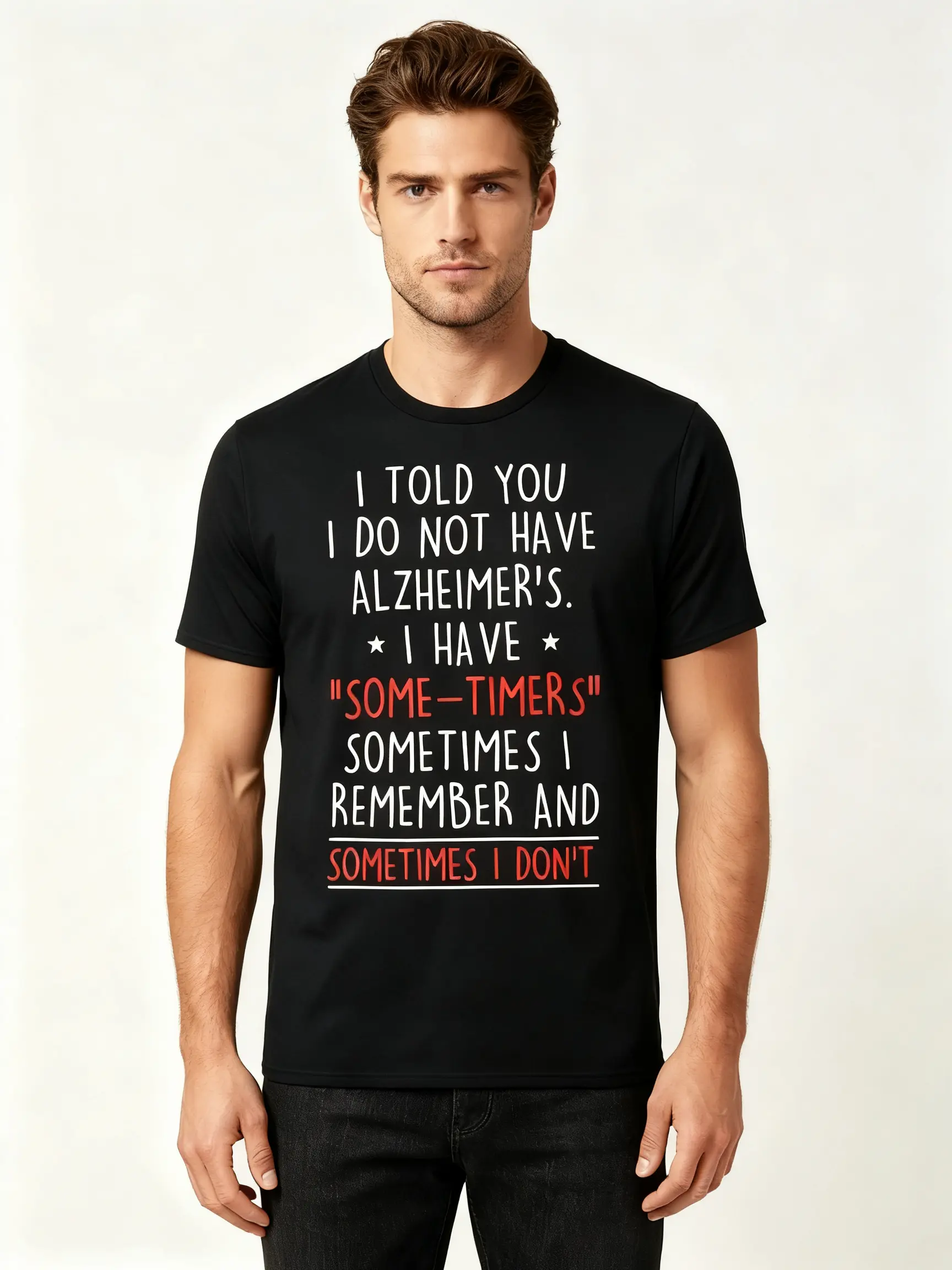 Funny Alzheimer’s Memory Joke T-Shirt Humor Forgetful Quote Graphic Tee Gift