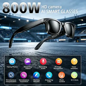 2026 New Ai Smart Video Glasses, 8mp Camera, 1200p HD Recording, Wireless Call, Music, 100+ Language Translation, Men's UV Protection