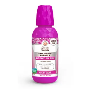 GuruNanda Therapeutic Formula Anti-Cavity Oral Rinse Mouthwash with 0.5% Sodium Fluoride - 16 oz