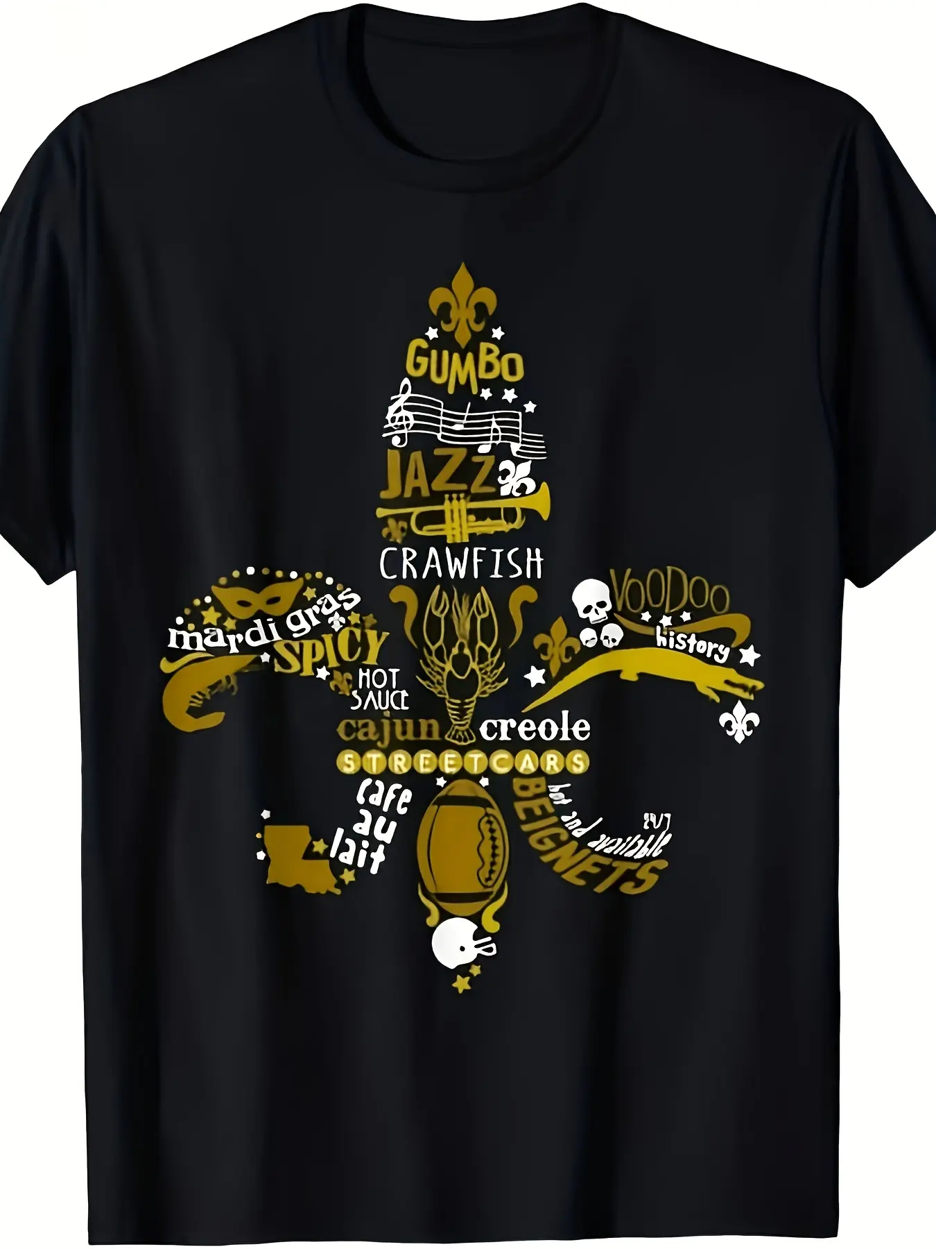 Unisex Soft TShirt Featuring New Orleans Cajun Cul unisex soft cotton short sleeve t shirt, vintage graphic casual tee for men women teens, perfect birthday holiday gift for camping travel gym daily street  wear