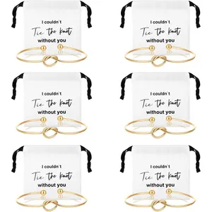 6 count  Bridesmaid Gifts Knot Bracelets for Women,Bridesmaid Bracelets  Set,Knot Bracelet  Packaging Bridal Party Gifts for Wedding Party Favors()