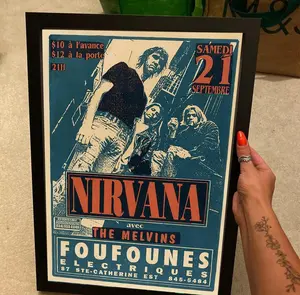 [UNFRAMED POSTER] Nirvana Concert Poster, Nirvana Vintage Poster, Gift Poster