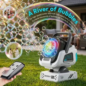 Upgraded Bubble Machine, 1800mAh Rechargeable, for Kids/Weddings/Parties/Outdoor Use, Ideal Christmas/Thanksgiving/Black Friday Gift, 2 AAA Batteries Required for Remote (Not Included)
