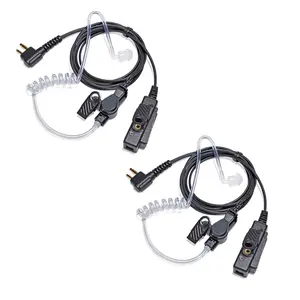 Two-Way Radio Earpiece  with PTT, Walkie Talkie Headset with Swivel Boom Microphone,Acoustic Coil Tube Headset Compatible with Motorola 2 Way Radio CLS1110 RDM2070d CP200 CP200d CLS1410  CLS1450 Radio for Police Security and Law Enforcement Use(2 Pcs)