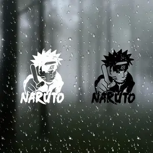 Naruto Uzumaki Silhouette Vinyl Notebook Sticker Car Decal, Durable Adhesive Material for Doors Windows Laptops Bags Furniture Bumpers